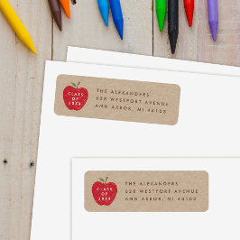 Kraft Red Apple Preschool Graduation Address Label