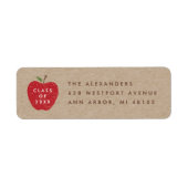 Kraft Red Apple Preschool Graduation Address Label (Voorkant)