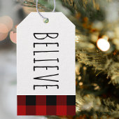 Kraft Red Buffalo Pset & geloof Kerstmis Cadeaulabel