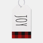 Kraft Red Buffalo Pset & Joy Kerstmis Cadeaulabel (Voorkant)