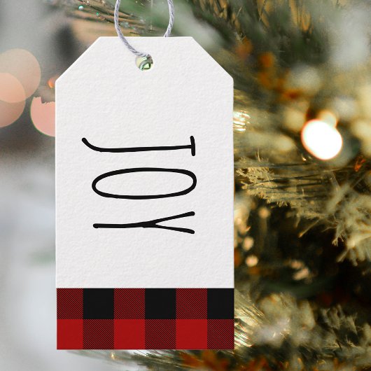 Kraft Red Buffalo Pset & Joy Kerstmis Cadeaulabel