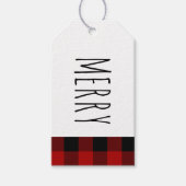 Kraft Red Buffalo Pset & Merry Kerstmis Cadeaulabel (Voorkant)