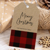 Kraft Red Buffalo Pset & Merry Kerstmis Cadeaulabel
