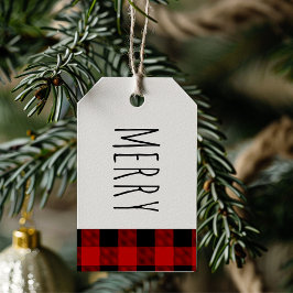 Kraft Red Buffalo Pset & Merry Kerstmis Cadeaulabel