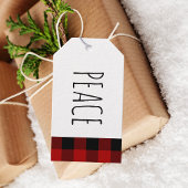 Kraft Red Buffalo Pset & Peace Kerstmis Cadeaulabel