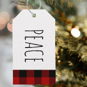 Kraft Red Buffalo Pset & Peace Kerstmis Cadeaulabel