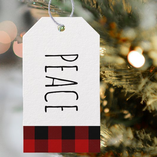 Kraft Red Buffalo Pset & Peace Kerstmis Cadeaulabel