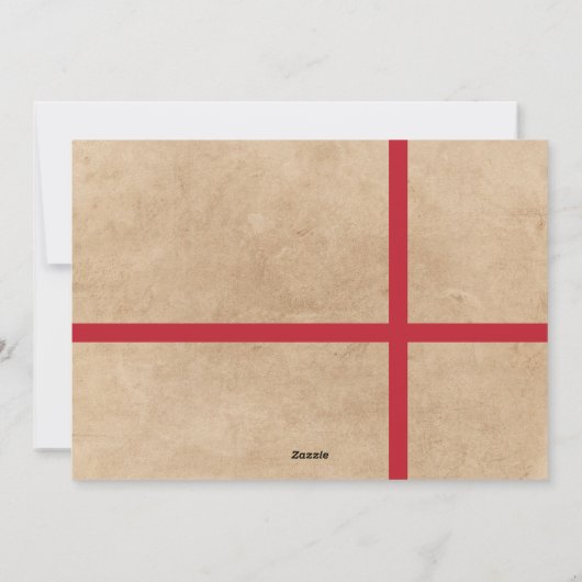 Kraft Red Green Gift Bow Foto Vrolijk Kerstfeest Feestdagenkaart (Achterkant)