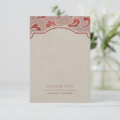Kraft red Lace rustic country bruiloft bedankt (Staand voorkant)