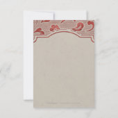 Kraft red Lace rustic country bruiloft bedankt (Achterkant)