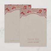 Kraft red Lace rustic country bruiloft bedankt (Voorkant / Achterkant)