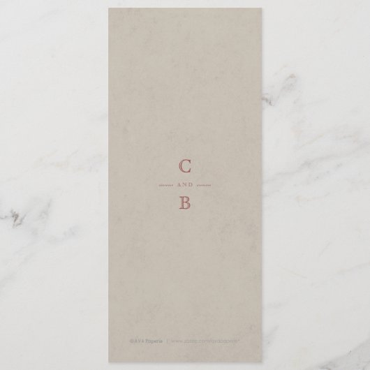 Kraft red Lace rustic country bruiloft menu (Achterkant)