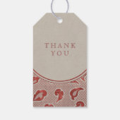 Kraft red Lace rustic country bruiloft monogram Cadeaulabel (Achterkant)