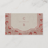 Kraft red Lace rustic country bruiloft place-kaart Plaatskaartje (Achterkant)