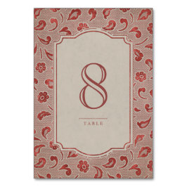 Kraft red Lace rustic country trouwtafel Kaart
