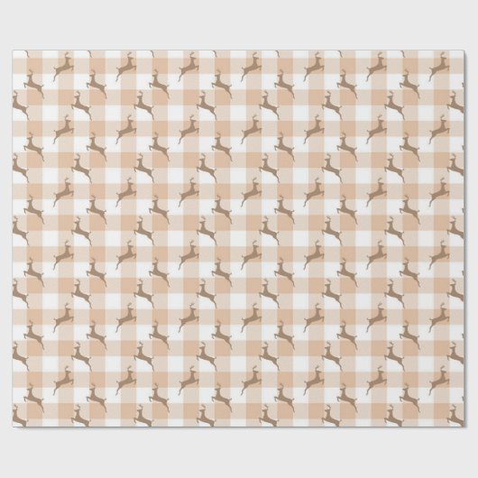 Kraft Reindeer Checker Cadeaupapier (Vlak)