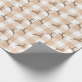 Kraft Reindeer Checker Cadeaupapier (Hoek)