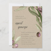 KRAFT RETRO OLIVE FOLIAGE GENDER REVEAL INVITE BEDANKKAART (Voorkant)