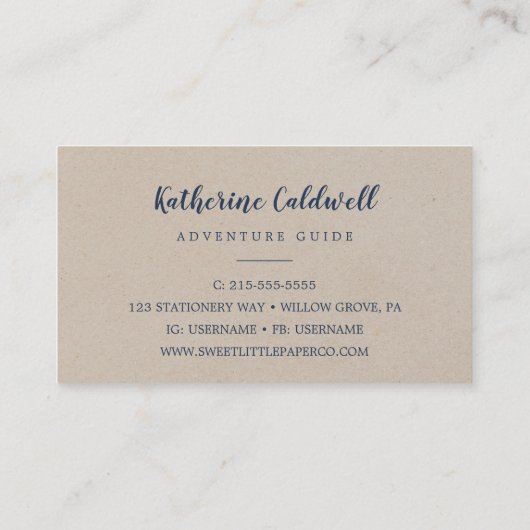 Kraft Rocky Mountain Adventure Guide Visitekaartje (Achterkant)