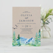 Kraft Rocky Mountain Casual Destination Wedding Kaart (Staand voorkant)