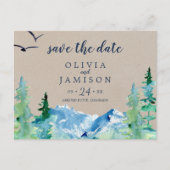 Kraft Rocky Mountain Destination Save the Date Uitnodiging Briefkaart (Voorkant)