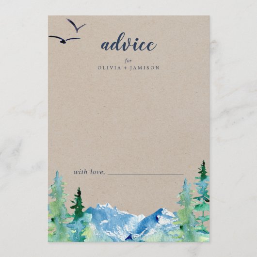 Kraft Rocky Mountain Destination Wedding Advieskaart (Voorkant)