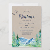 Kraft Rocky Mountain Montana Destination Wedding Kaart (Voorkant)