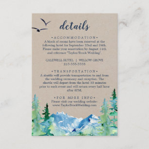 Kraft Rocky Mountain Wedding Detail Enclosure Kaar Informatiekaartje