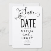 Kraft Romantisch Calligrafie Schrift Foto QR Code  Save The Date (Voorkant)