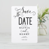 Kraft Romantisch Calligrafie Schrift Foto QR Code  Save The Date (Staand voorkant)