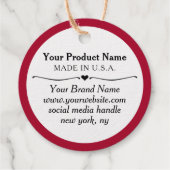 Kraft Ronde Goudfolie Logo Hang Labels of Prijs La (Achterkant)