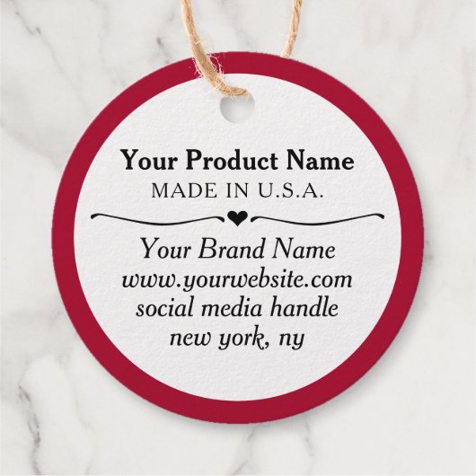 Kraft Ronde Goudfolie Logo Hang Labels of Prijs La (Achterkant)