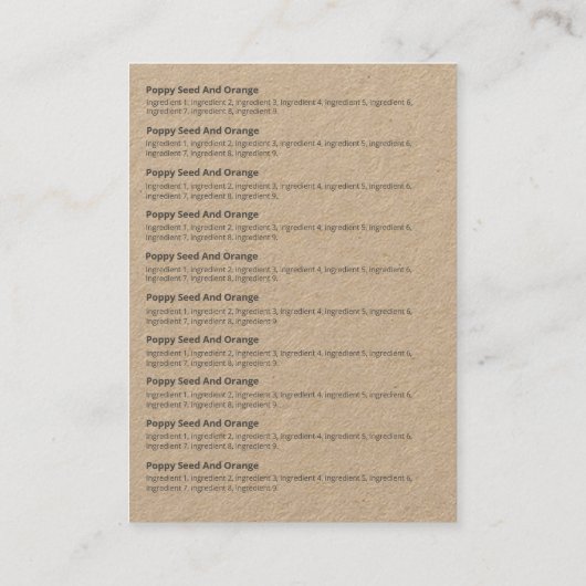 Kraft Roos Soap Fragrance Ingredients Visitekaartje (Achterkant)