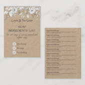 Kraft Roos Soap Fragrance Ingredients Visitekaartje (Voorkant / Achterkant)