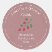 Kraft & Rosehip Jam Label Sticker (Voorkant)