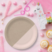 Kraft & roze pastel afgewerkt bord van wegwerppapi (Feest)
