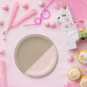 Kraft & roze pastel afgewerkt bord van wegwerppapi (Feest)