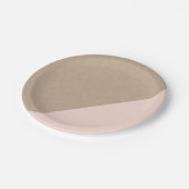 Kraft & roze pastel afgewerkt bord van wegwerppapi (Gekanteld)