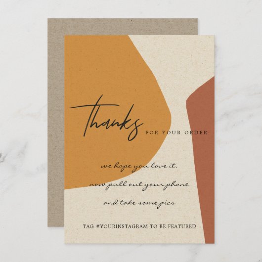 KRAFT RUST ORANJE ABSTRACT BEDRIJF LOGO BEDANKKAART (Voorkant / Achterkant)