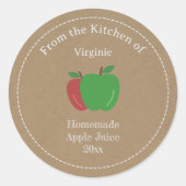 Kraft & Rustic Apple Juice Label Sticker (Voorkant)