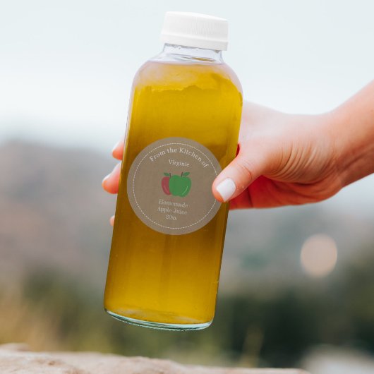 Kraft & Rustic Apple Juice Label Sticker