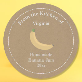 Kraft & Rustic Banana Jam Label Sticker