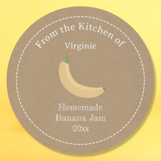 Kraft & Rustic Banana Jam Label Sticker