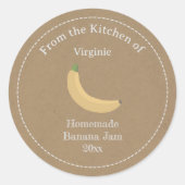 Kraft & Rustic Banana Jam Label Sticker (Voorkant)