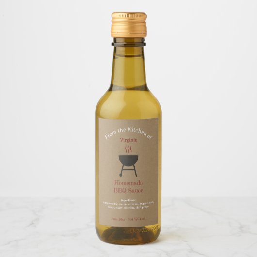 Kraft & Rustic Barbecuesaus Etiket Fles (Voorkant)
