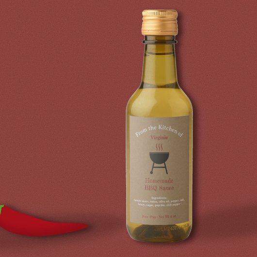 Kraft & Rustic Barbecuesaus Etiket Fles