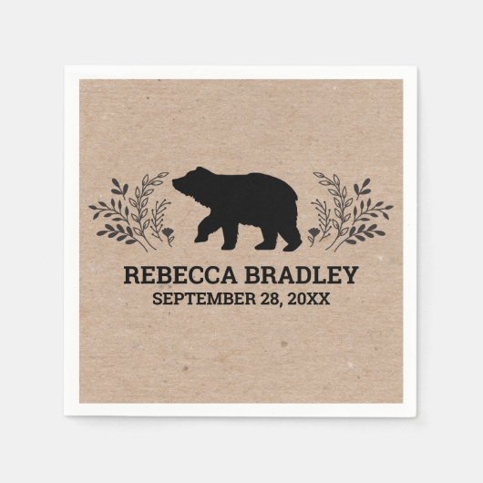 Kraft Rustic Beer Lumberjack Baby shower servet (Voorkant)