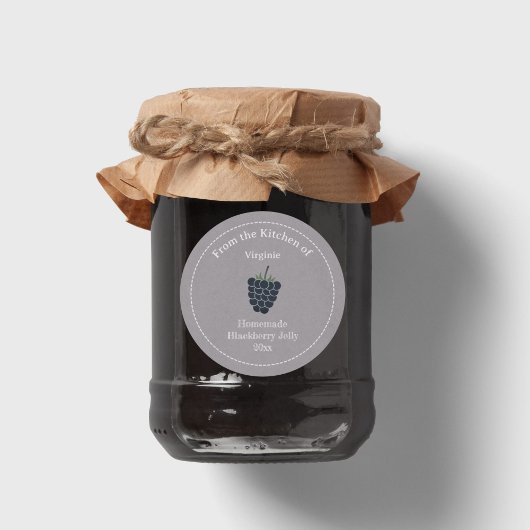 Kraft & Rustic Blackberry Jelly Label Sticker