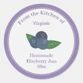 Kraft Rustic Blueberry Jam Label Sticker (Voorkant)