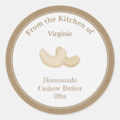 Kraft & Rustic Cashew Butter Label Sticker (Voorkant)